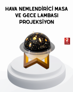 USB Mini Hava Nemlendirici ve Projeksiyon Lamba – Taşınabilir, Sessiz, Dekoratif Aromaterapi Cihazı - Görsel 5