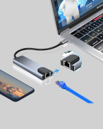 Alüminyum Kasalı MacBook USB-C Hub – 4K HDMI, USB 3.0, SD/TF Kart Girişi, PD Şarj Desteği - Görsel 2
