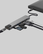 Alüminyum Kasalı MacBook USB-C Hub – 4K HDMI, USB 3.0, SD/TF Kart Girişi, PD Şarj Desteği - Görsel 3