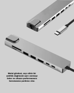 Alüminyum Kasalı MacBook USB-C Hub – 4K HDMI, USB 3.0, SD/TF Kart Girişi, PD Şarj Desteği - Görsel 4