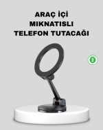 Katlanır Manyetik Araç İçi Telefon Tutucu – 360° Dönebilen, MagSafe Uyumlu, Güçlü Mıknatıslı Tasarım - Görsel 5