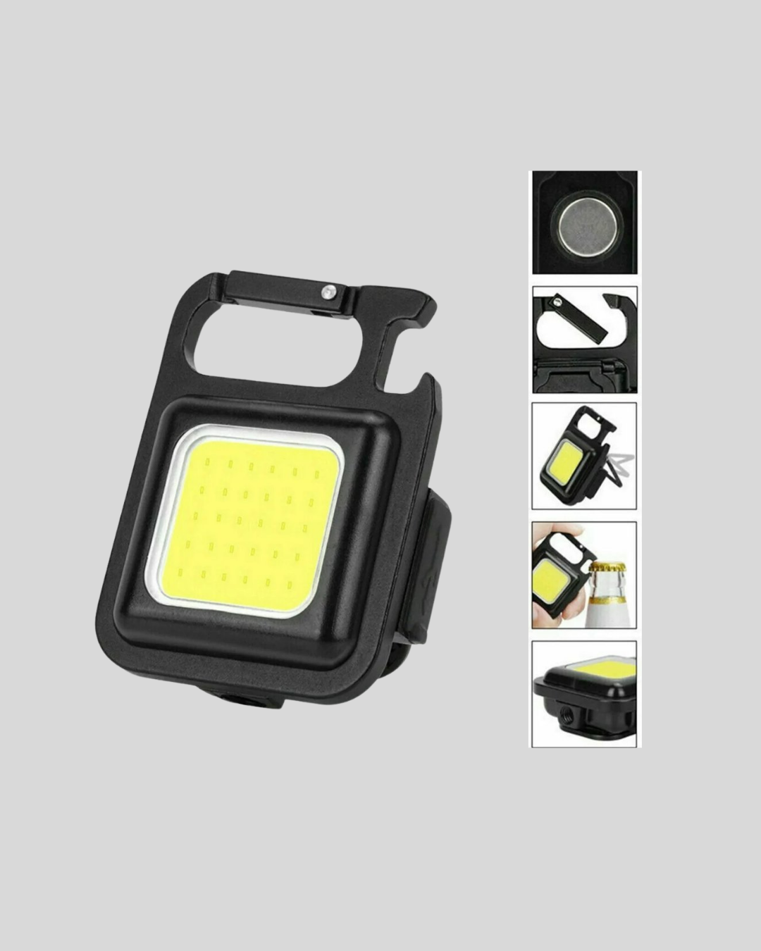 1239055_4-205.png Mini 800 Lümen LED El Feneri – USB Şarjlı, 3 Kademeli Işık, Şişe Açacaklı Taşınabilir Tasarım - Görsel 1