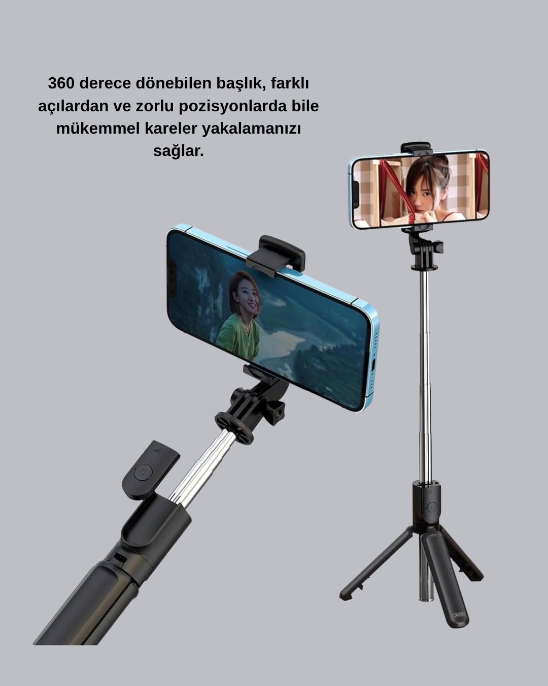 1239064_4-202.png Kablosuz Bluetooth Selfie Çubuğu – 360° Dönebilir Başlık, Taşınabilir ve Şık Tasarım - Görsel 1
