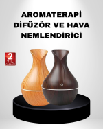 Ahşap Desenli Aromaterapi Difüzör 130 ml Ultrasonik ve 7 Renk LED Işıklı - Görsel 5