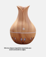 Ahşap Desenli Aromaterapi Difüzör 130 ml Ultrasonik ve 7 Renk LED Işıklı - Görsel 2
