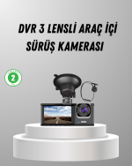 Üç Kameralı Araç DVR Full HD Gece Görüşlü ve 2 inç IPS Ekranlı - Görsel 5