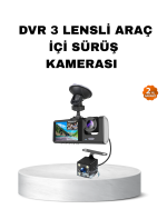 Üç Kameralı Araç İçi Kayıt Sistemi Full HD Gece Görüşlü ve G-Sensör Destekli - Görsel 5