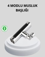 360° Dönebilen Musluk Başlığı 4 Fonksiyonlu Su Tasarruflu ve Dayanıklı - Görsel 5