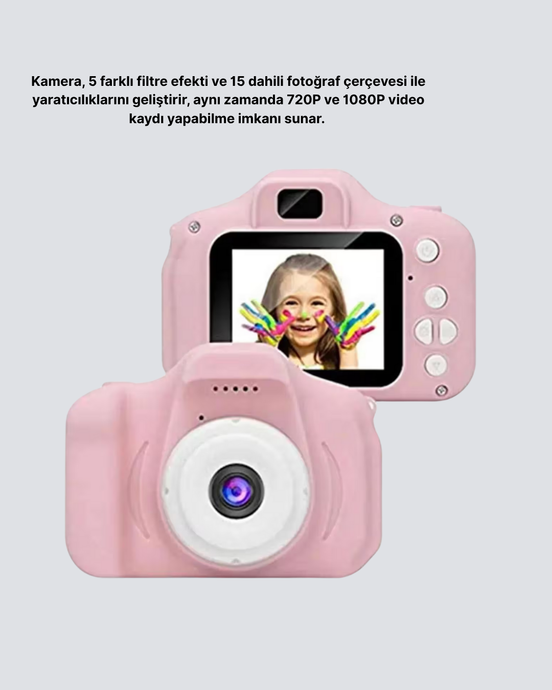 1239211_4-22.png 8 Megapiksel Mini Çocuk Kamerası HD Ekranlı Darbeye Dayanıklı ve Şarjlı - Görsel 1
