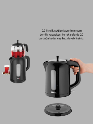 Çaycı Cam Demlikli 1800W Güçlü ve Sıcak Tutmalı Elektrikli Çay Makinesi