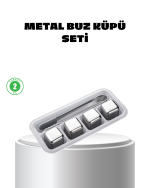 Paslanmaz Çelik Metal Buz Küpü Seti Sulandırmadan Soğutma ve Klips Dahil - Görsel 5