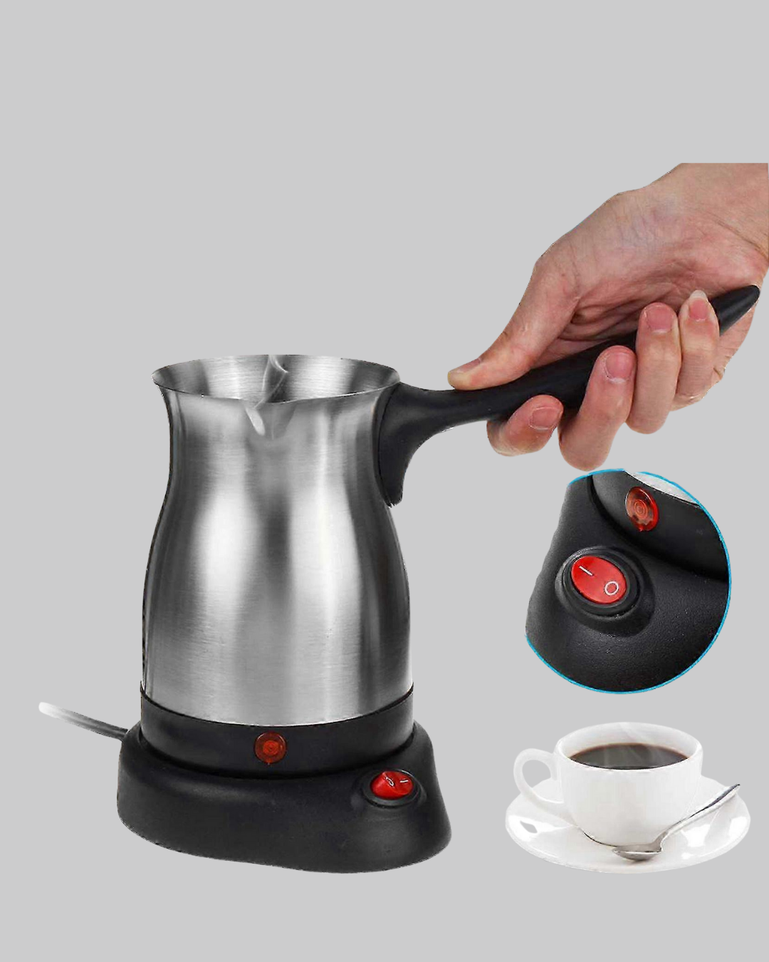 1239247_4-36.png 800W Paslanmaz Elektrikli Cezve Gizli Rezistans ve Ergonomik Kulp - Görsel 1