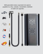 Taşınabilir 80W Kablosuz Lastik Şişirme Pompası Dijital Ekranlı - Görsel 3