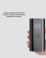 Taşınabilir 80W Kablosuz Lastik Şişirme Pompası Dijital Ekranlı - Görsel 4