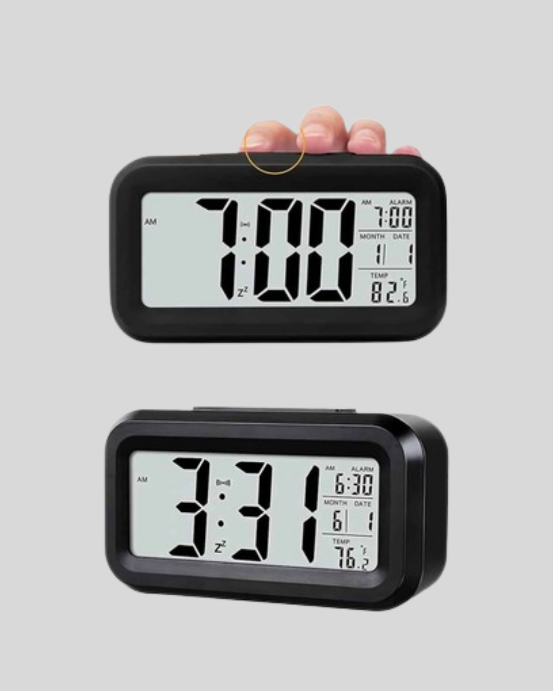 1239271_4-28.png Dijital Masa Saati Sensörlü Aydınlatmalı Alarm ve Sıcaklık Ölçerli - Görsel 1