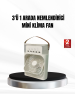 3’ü 1 Arada Mini Klima Fan USB Şarjlı, 7 Renk Gece Lambalı ve Nemlendirici - Görsel 5