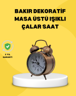 Dekoratif Bronz Renk Metal Alarmlı Masa Üstü Saat Klasik Tasarım - Görsel 5