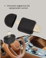 Kablosuz CarPlay Adaptörü – USB-A & Type-C Uyumlu Hızlı Bağlantı Cihazı - Görsel 4