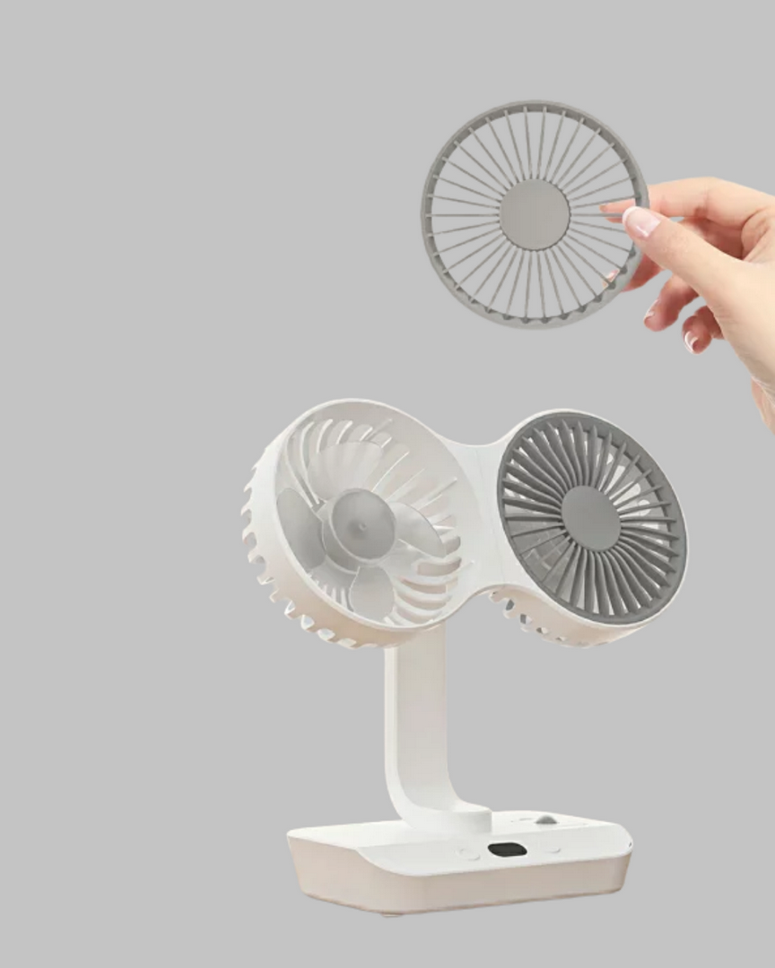 1240516_4-106.png Kablosuz USB Şarjlı 720° Döner Masaüstü Fan – Çift Taraflı Serinlik ve Gece Lambası - Görsel 1