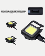 USB Type-C Şarjlı Mini Fener – Manyetik, Katlanabilir ve Şişe Açacaklı Tasarım - Görsel 2