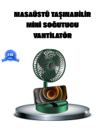 Katlanabilir Şarjlı Mini Fan 3 Kademeli Hız Ayarlı Taşınabilir - Görsel 5