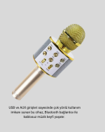 Kablosuz Karaoke Mikrofon USB AUX Destekli Parti ve Eğlence İçin - Görsel 2