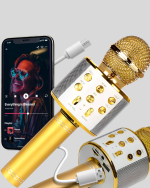 Kablosuz Karaoke Mikrofon USB AUX Destekli Parti ve Eğlence İçin - Görsel 3
