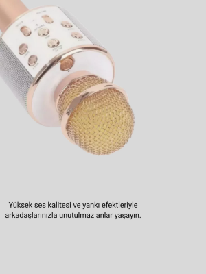 Bluetooth Karaoke Mikrofon Şarjlı Uzun Pil Ömürlü Çok Fonksiyonlu