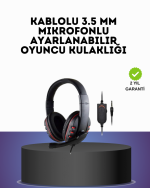 Kırmızı Gaming Headset Mikrofonlu Sağlam Kablolu Konforlu - Görsel 5