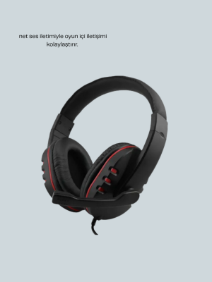 Kırmızı Gaming Headset Mikrofonlu Sağlam Kablolu Konforlu