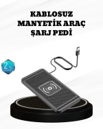 15W Manyetik Kablosuz Şarj Pedi Araç Masa Kullanımına Uygun Qi Şarj Cihazı - Görsel 5