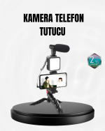 Profesyonel Vlog Çekim Kiti LED Işıklı Tripod Mikrofonlu Telefon Seti - Görsel 5