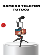 Video Çekim Kiti Tripod LED Işık Harici Mikrofon ve Bluetooth Kumanda Seti - Görsel 5