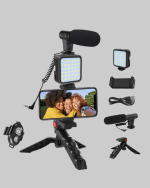 Video Çekim Kiti Tripod LED Işık Harici Mikrofon ve Bluetooth Kumanda Seti - Görsel 2
