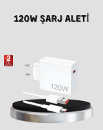 120W Hızlı Şarj Başlığı Ultra Güçlü Type-C Adaptör Kablo Dahil - Görsel 5