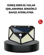 Solar Bahçe Lambası 100 LED Hareket Sensörlü Güneş Enerjili Aydınlatma - Görsel 5