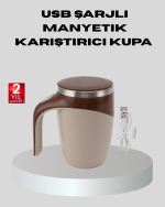 Manyetik Karıştırıcı Kupa USB Şarjlı Otomatik Karıştırma Çift Katmanlı - Görsel 5