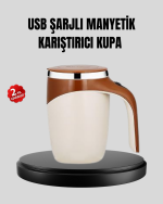 USB Şarjlı Manyetik Karıştırıcı Kupa Otomatik Karıştırma Paslanmaz Çelik - Görsel 5