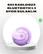 S05 Kablosuz Kulaklık Bluetooth 5.3 IPX4 Su Geçirmez Stereo Ses Otomatik Bağlantı - Görsel 5