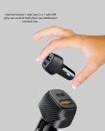 PD Destekli 38W Araç Şarj Başlığı Type-C + USB Çift Çıkış Hızlı Şarj - Görsel 4