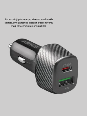 38W Araç Şarj Cihazı Type-C PD USB Hızlı Şarj Çift Port