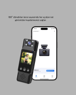 Mini Güvenlik Kamerası 1080P 3MP Fotoğraf 180° Ayarlanabilir Lens USB Şarjlı - Görsel 3