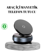 Vakumlu Vantuzlu Mıknatıslı Telefon Tutucu 360 Derece Döner - Görsel 5