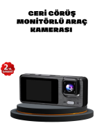 3 Kameralı Araç DVR 1080P Ön + HD Arka + İç Kamera Döngü Kayıt 2’’ Ekran - Görsel 5
