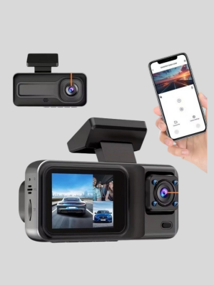 3 Kameralı Araç DVR 1080P Ön + HD Arka + İç Kamera Döngü Kayıt 2’’ Ekran