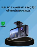 360° Kapsama Sahip Full HD Araç Kamerası 3’lü Kayıt Gece Görüşlü DashCam - Görsel 5