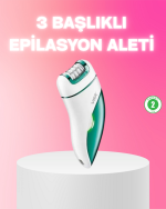 3 in 1 Epilatör Metal Başlıklı IPX5 Su Geçirmez 90 Dakika Şarjlı Epilasyon Cihazı - Görsel 5