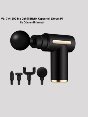 Şarjlı Kas Masaj Aleti 6 Kademe 4 Başlık Derin Doku EMS Titreşim Sporcu Masaj Tabancası