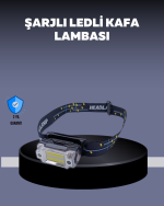 USB Şarjlı Mini LED KAFA Feneri 50m Odak 150m Geniş Aydınlatm - Görsel 5
