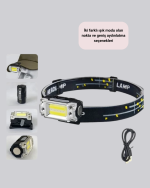 USB Şarjlı Mini LED KAFA Feneri 50m Odak 150m Geniş Aydınlatm - Görsel 3
